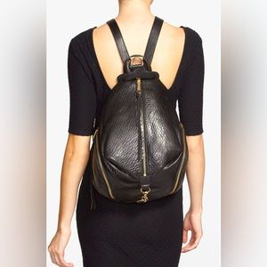 Rebecca Minkoff Black Leather Backpack with Gold Hardware